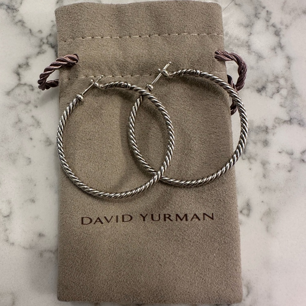 David Yurman Silver Hoop Earrings
